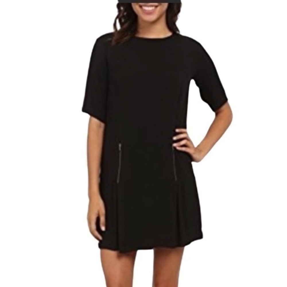 Michael Stars solid black dropwaist dress
